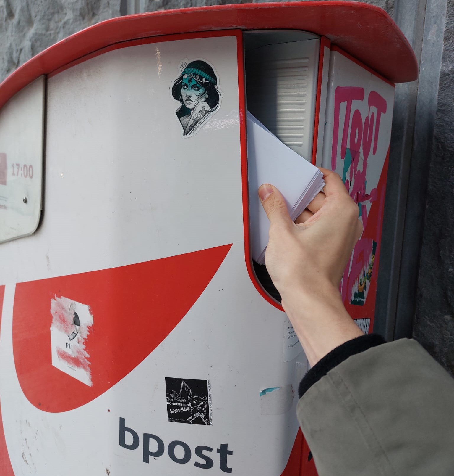 A pile of finished Christmas cards, ready to be sent out