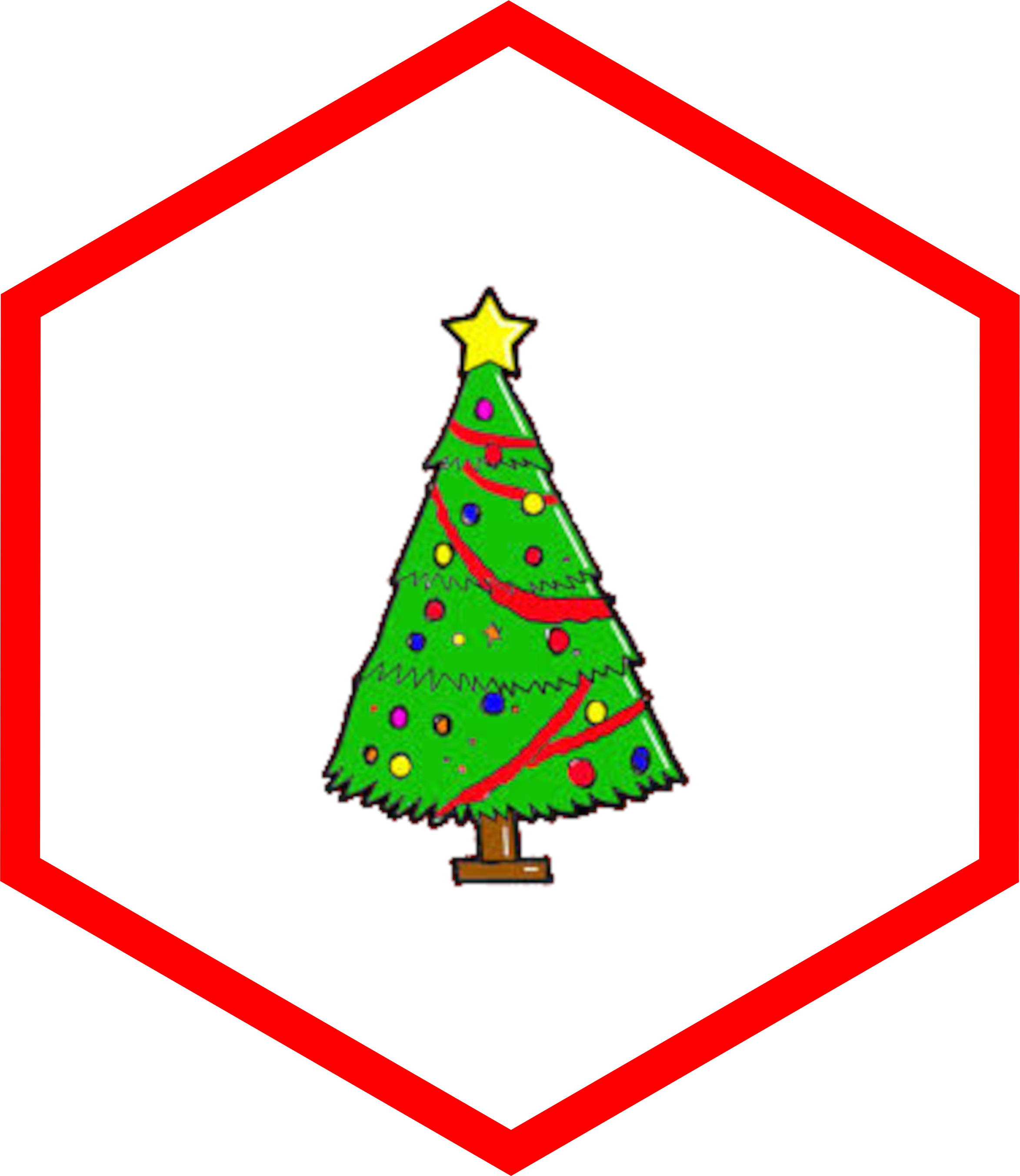 decoratief plaatje met kerstboom